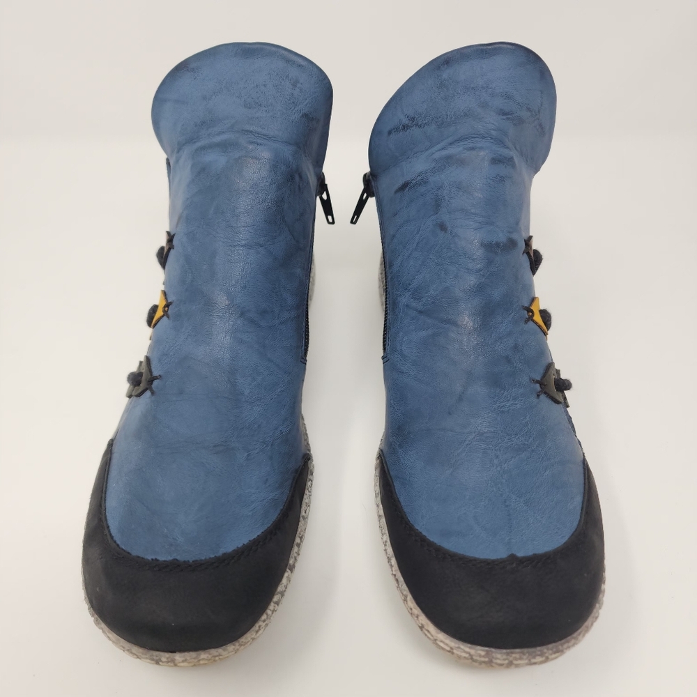 Rieker Liv 82 Blue Side Zip Faux Leather Ankle Boot Size 40 (8.5/9) - Picture 2 of 13